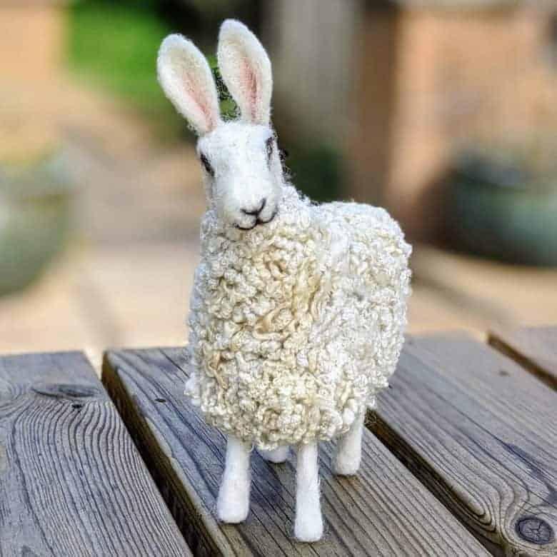 felted sheep handmade by sandy of lincolnshire fenn crafts who shares her three easter craft ideas to enjoy this spring #easter #craft #sheep