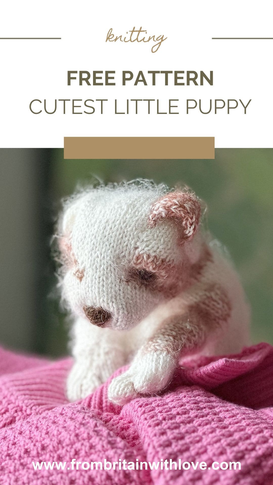 puppy dog toy free knitting pattern by claire garland aka dot pebbles knits - don't miss your freebie and start making this lovable little one today!