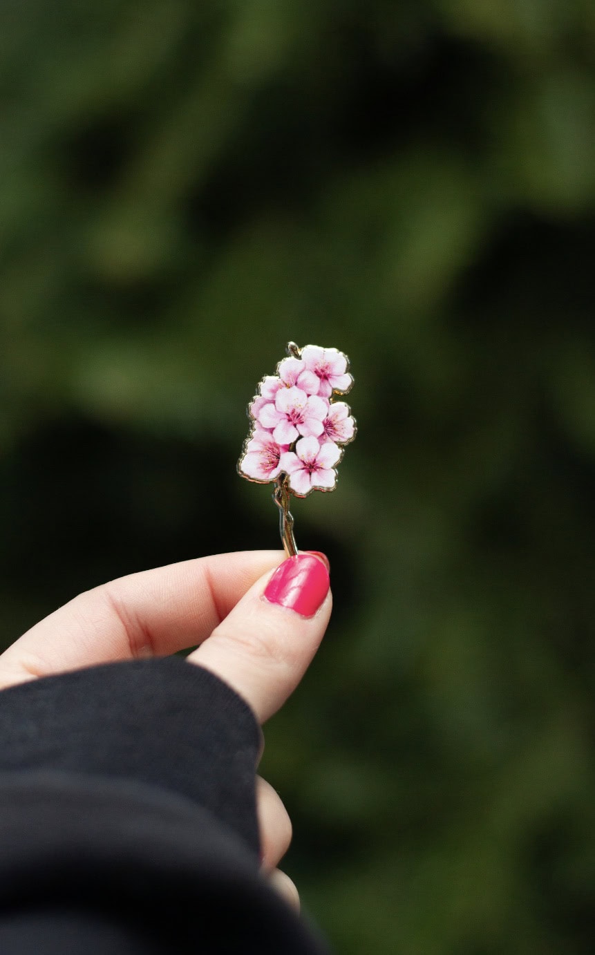 love this cherry blossom enamel pins design idea handmade by The Gray Muse and available to buy on Etsy. Just one of the inspiring finds I've shared over on my blog including custom products, DIY ideas and ready made soft enamel, cloisonne and hard enamel options 