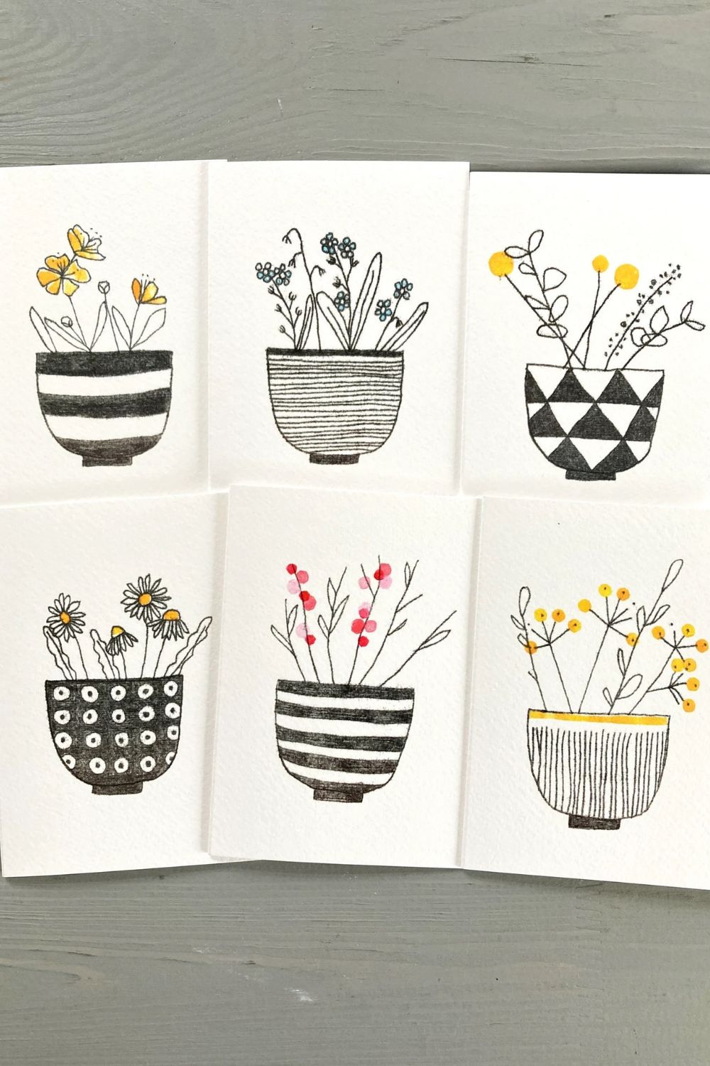 kathy hutton little bowls of flowers prints