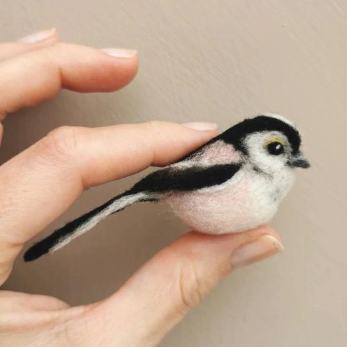 long tailed tit felted british birds miniature by chiffchaff designs on etsy