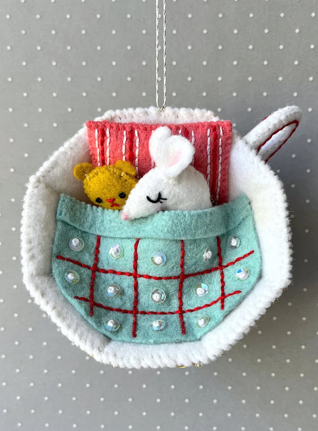 mouse in a teacup christmas tree decoration sewing pattern