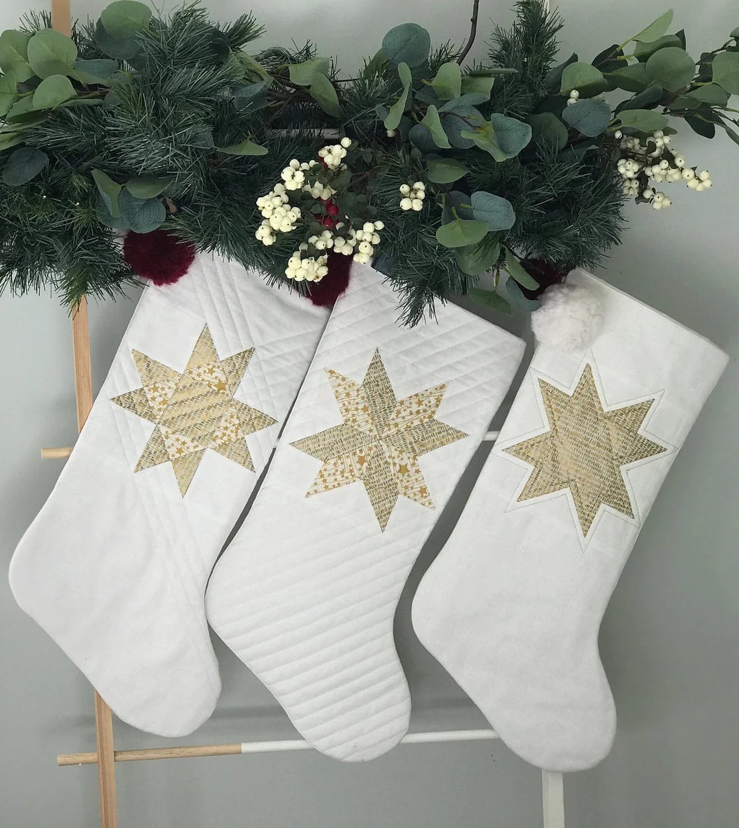 quilted star christmas stocking sewing pattern