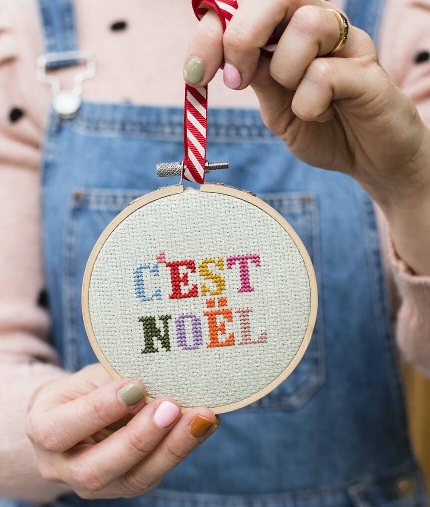 noel christmas embroidery kit by cotton clara on not on the high street